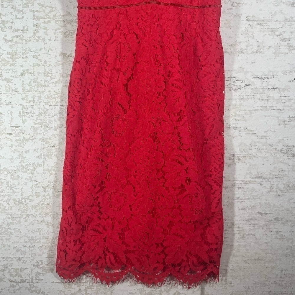 ASTR Red Lace Dress Sz Medium Spaghetti Strap Cami Boho Cocktail Formal - Picture 3 of 11